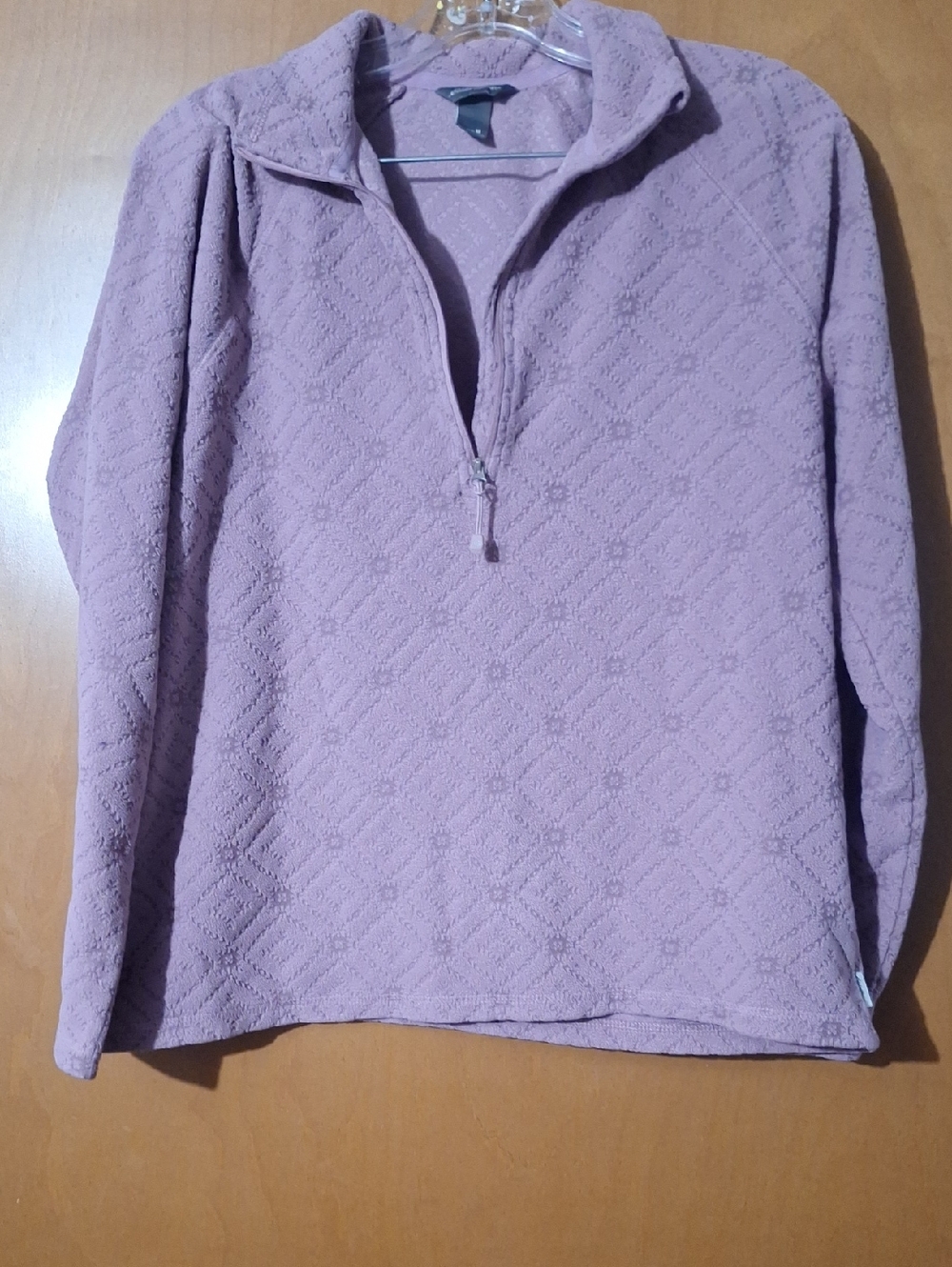 Eddie Bauer Dusty Mauve Half-Zip Textured Turtleneck Sweater